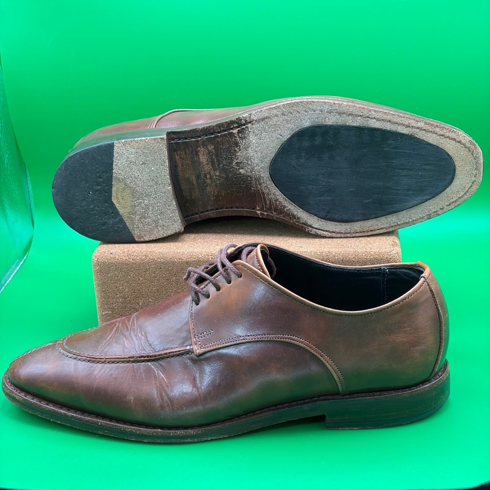 Allen Edmonds Crosby Street Dress Shoes Mens 9 D Brown Leather Split Toe Lace Up
